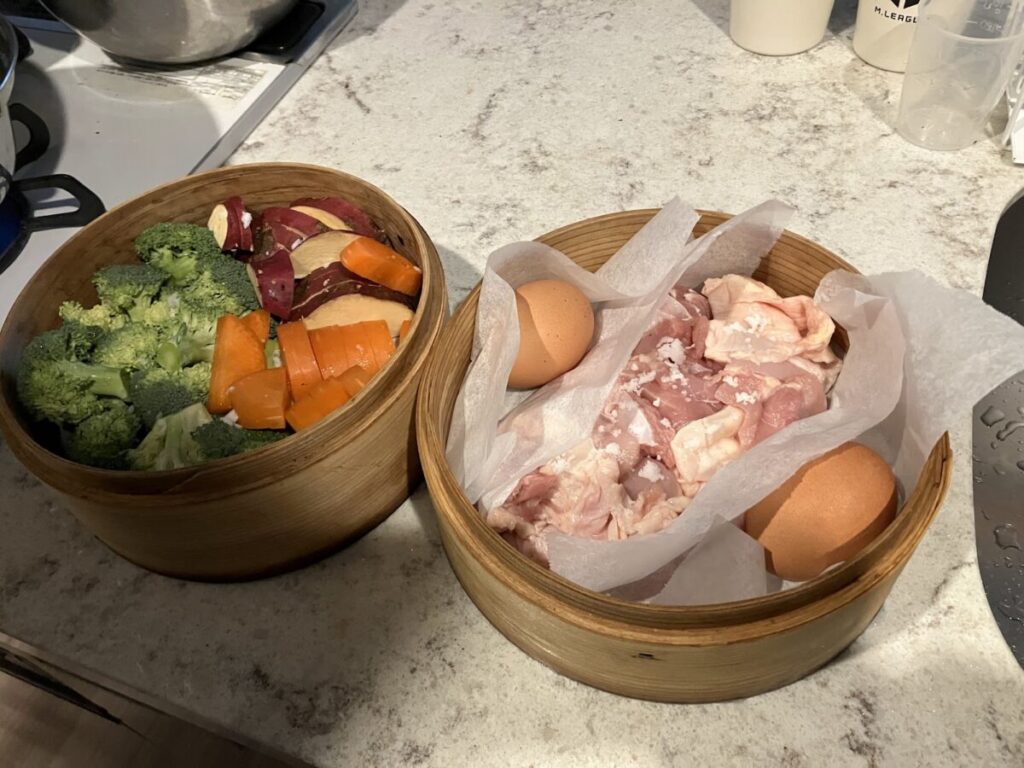 21cmのせいろを2段重ね