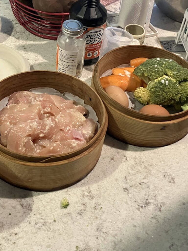 鶏むね肉とブロッコリーのせいろ弁当の作り方